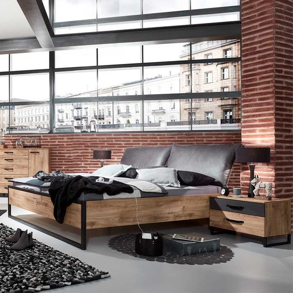 Doppelbettgestell Loft Stil Made in Germany 100 cm hoch günstig online kaufen