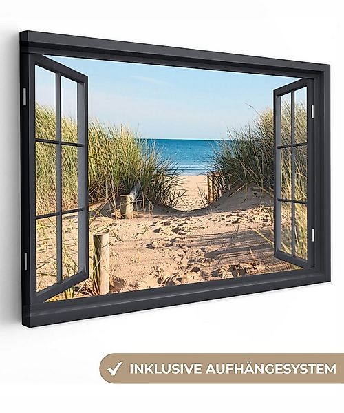 OneMillionCanvasses® Leinwandbild Durchblick - Strand - Meer - Sand - Wasse günstig online kaufen
