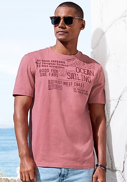John Devin T-Shirt "mit Print", Regular-Fit, aus Slub-Qualität, mit Print günstig online kaufen