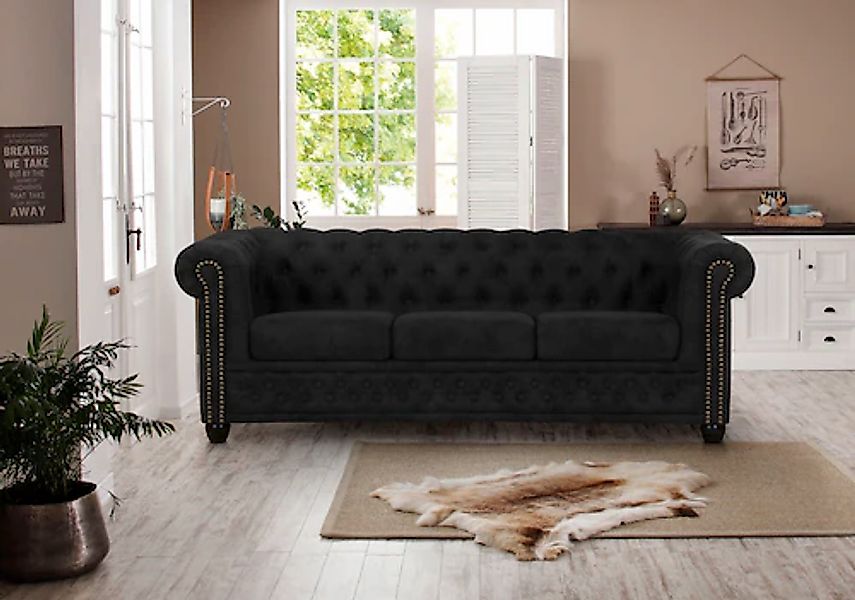 Home affaire Chesterfield-Sofa "Rysum", Chesterfield-Optik, in 2 Bezugsqual günstig online kaufen