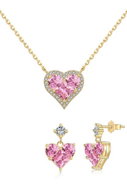 BRELLATO Schmuckset Herz-Anhänger Halskette Ohrstecker, Geschenk-Idee günstig online kaufen