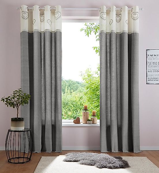 my home Gardine Louis (1 St), Ösen, halbtransparent, halbtransparent, aus B günstig online kaufen