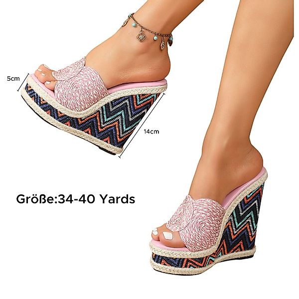 Refttenw Damen Keilabsatz Sommerschuhe, Plateau Sandalen günstig online kaufen