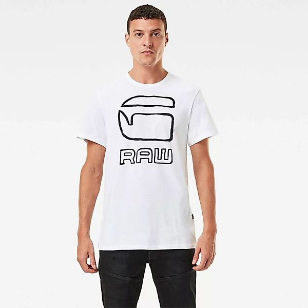 G-star Graphic Graw Straight Kurzärmeliges T-shirt M White günstig online kaufen