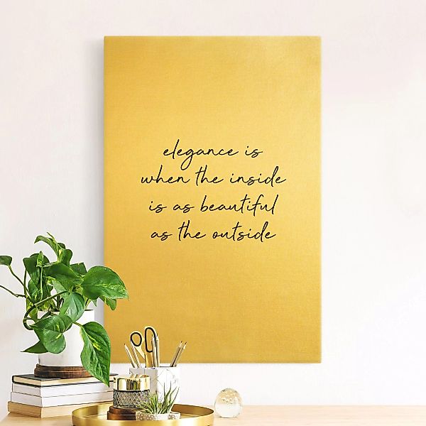 Leinwandbild Gold Elegance Zitat günstig online kaufen