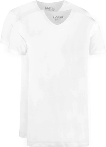 Slater 2er-Pack T-shirt V-Ausschnitt Weiß - Größe M günstig online kaufen