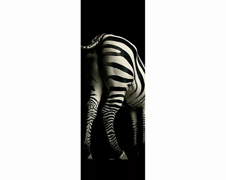 Dekopanel "Zebra" 1,00x2,80 m / Glattvlies Perlmutt günstig online kaufen