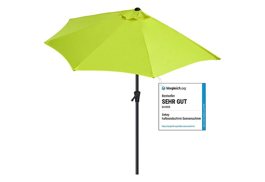 Sekey Balkonschirm 270 cm Sonnenschirm Halbrund Terrassenschirm mit Kurbel, günstig online kaufen