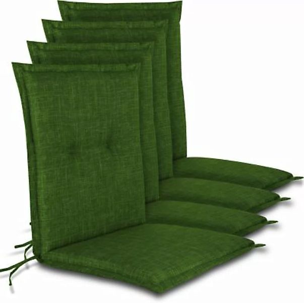 Aspero® 4 Stuhlauflagen Niedriglehner Gartenstuhlauflagen grün günstig online kaufen