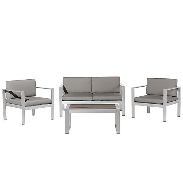 Beliani Sitzgruppe Grau Silber 70x142x80 günstig online kaufen