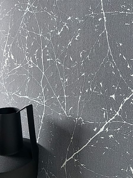 Newroom Vliestapete, Anthrazit Tapete Floral Äste günstig online kaufen