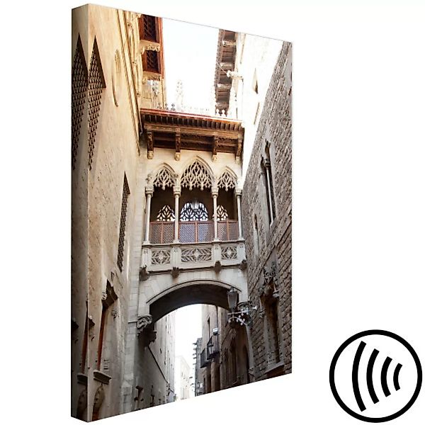 Leinwandbild Gotisches Stadtviertel in Barcelona - historisches Architektur günstig online kaufen