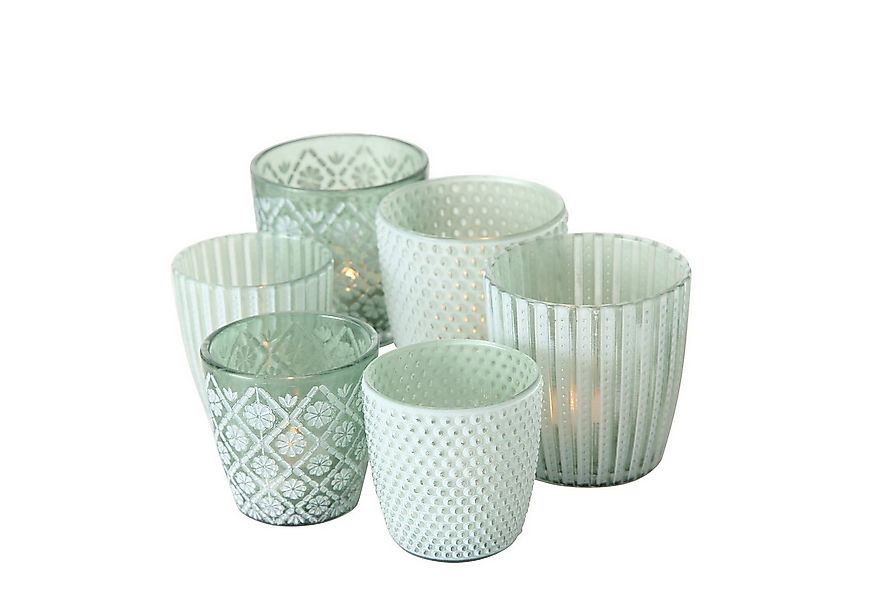 BOLTZE GRUPPE GmbH Windlicht Boltze Windlicht Patty grün 6-teiliges Set 101 günstig online kaufen