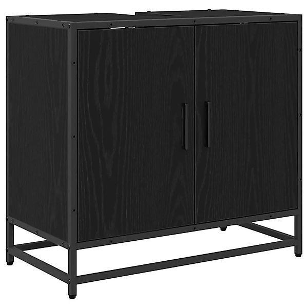 vidaXL Waschbeckenschrank mit Tür Schwarz Eichen-Optik 65 x 33 x 60 cm 8836 günstig online kaufen