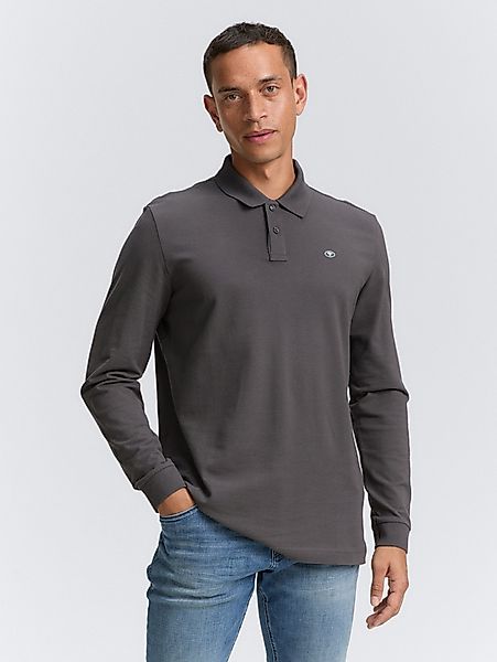TOM TAILOR Langarm-Poloshirt mit Logo-Stickerei günstig online kaufen