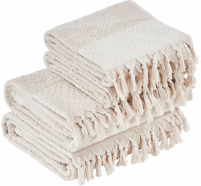 done. Handtuch Set "Provence Bohéme" Uni-Farben, Boho-Style, mit auffällige günstig online kaufen