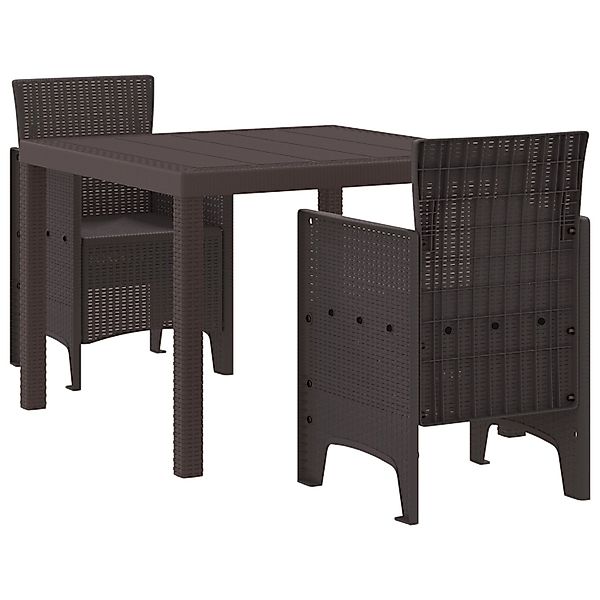 vidaXL 3-tlg Garten-Essgruppe Braun Poly Rattan 3378677 günstig online kaufen