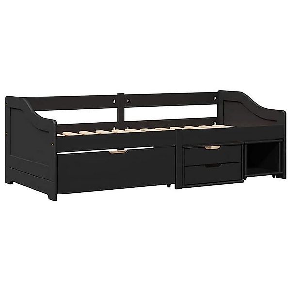 vidaXL Bett Tagesbett mit 3 Schubladen ohne Matratze IRUN Schwarz 90x200cm günstig online kaufen