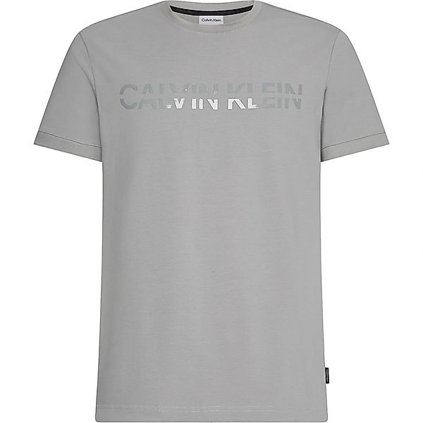 Calvin Klein Matt Shine Split Logo Kurzärmeliges T-shirt M Grey Fog günstig online kaufen