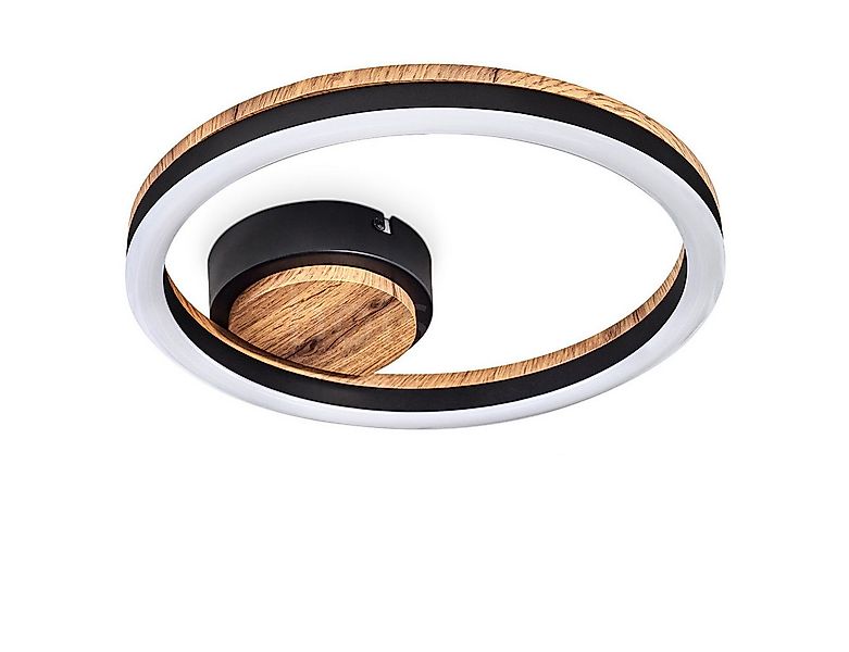 hofstein Deckenleuchte Deckenlampe aus Metall/MDF/Kunststoff in Schwarz/Hol günstig online kaufen