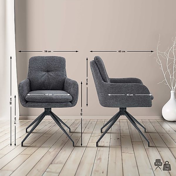 CLP Esszimmerstuhl Pickett (2er Set), Metallgestell, günstig online kaufen
