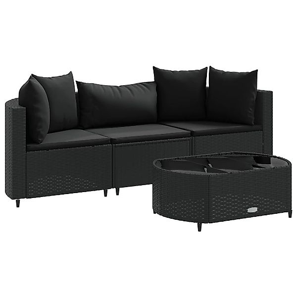 vidaXL Gartenlounge-Set 4-tlg. Garten-Sofagarnitur mit Kissen günstig online kaufen