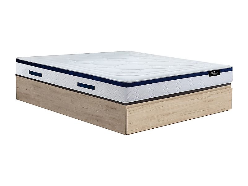 Set aus Bettgestell mit Bettkasten mit Schublade + Taschenfederkernmatratze günstig online kaufen