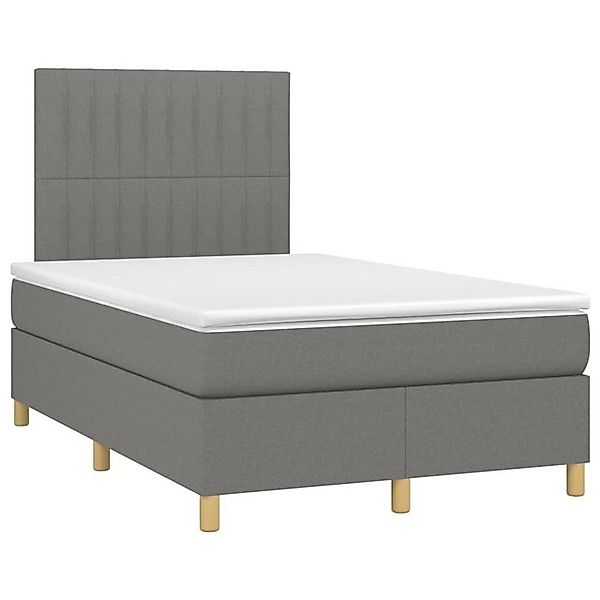 vidaXL Boxspringbett, Boxbett mit Matratze Dunkelgrau 120x190 cm Stoff günstig online kaufen