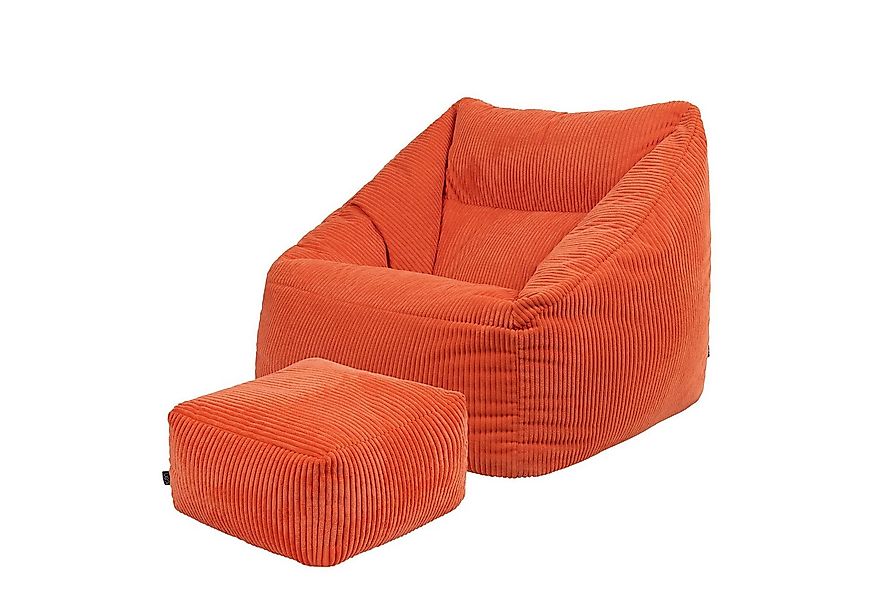 icon Sitzsack Riesen Sessel aus Cord Flauschig „Natalia" mit Hocker (Spar-S günstig online kaufen