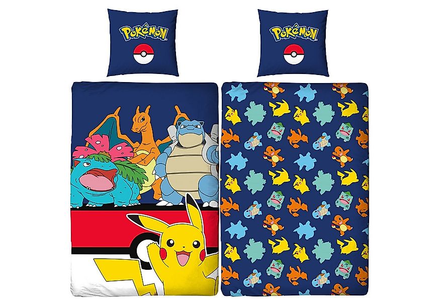 BERONAGE Kinderbettwäsche Pokemon Bettwäsche Pikachu Glurak Bisaflor Turtok günstig online kaufen