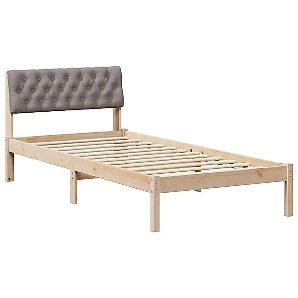 vidaXL Bettgestell Braun und Taupe 90 x 200 cm Massivholz Kiefer 878637 günstig online kaufen
