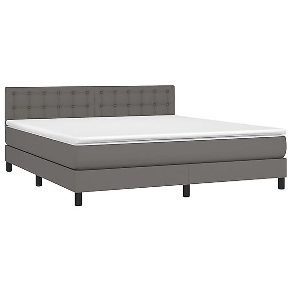 vidaXL Boxspringbett mit Matratze & LED Grau 180x200 cm Kunstleder 3134241 günstig online kaufen