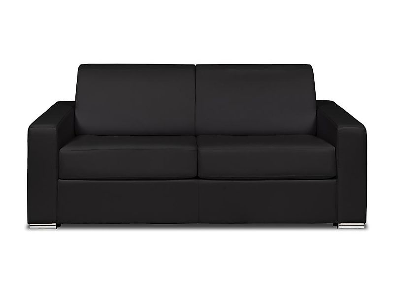 Schlafsofa mit Matratze 3-Sitzer - Büffelleder - Schwarz - Liegefläche 140 günstig online kaufen