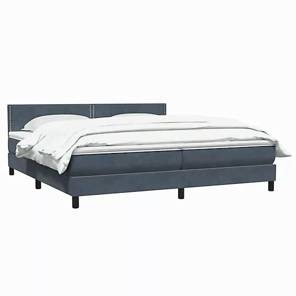 vidaXL Bett Boxspringbett mit Matratze Dunkelgrau 180x220 cm Samt günstig online kaufen