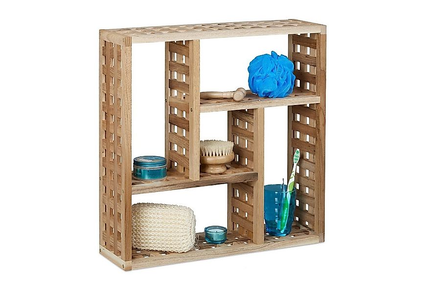 relaxdays Wandregal Walnuss günstig online kaufen