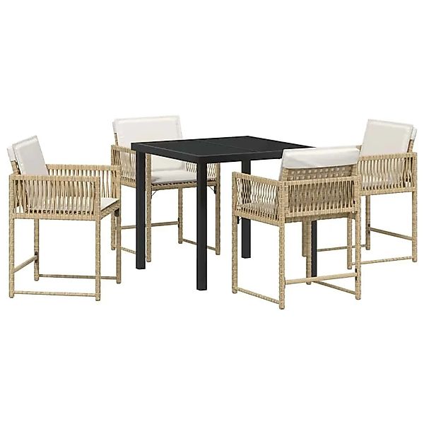 vidaXL Garten Essgruppe 5-Tlg Beige Poly-Rattan 3380757 günstig online kaufen