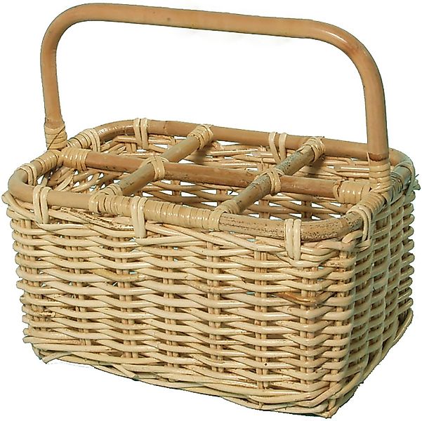 Kobolo Flaschenkorb Flaschenträger für 6 Flaschen aus Rattan günstig online kaufen