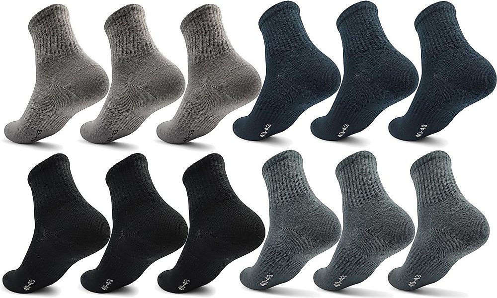 EloModa Sportsocken 12 Paar Herren Sport Sneaker Socken Quarter Socks Kurzs günstig online kaufen