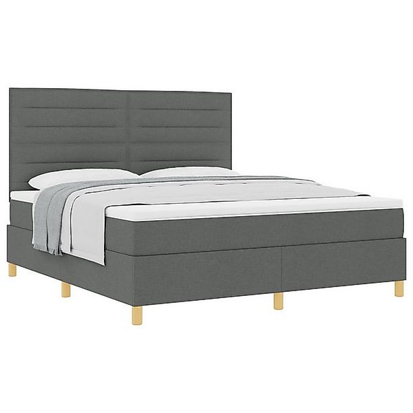 vidaXL Bett Boxspringbett mit Matratze Dunkelgrau Super King Stoff (1-tlg) günstig online kaufen