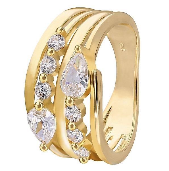 trendor Silberring Damenring 925 Silber Vergoldet Zirkonia günstig online kaufen