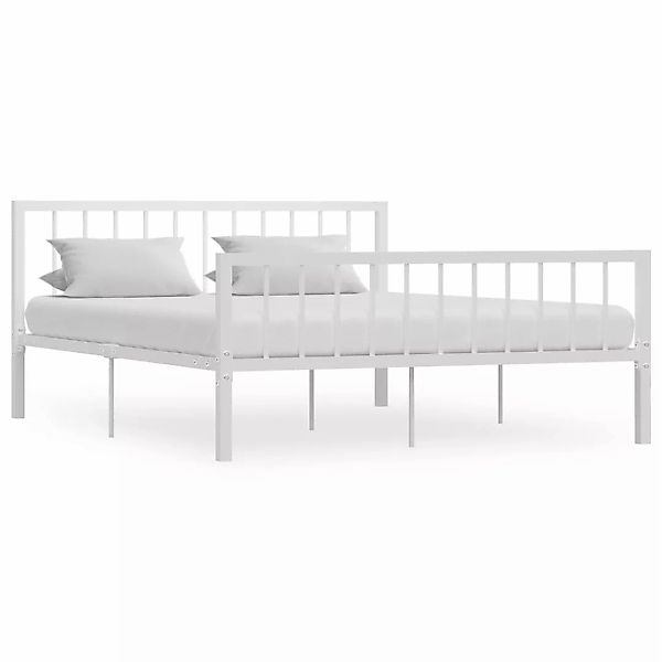 Bettgestell Weiß Metall 160ã200 Cm günstig online kaufen