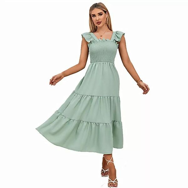 RUZU UG Dirndl Lässiges, sexy trägerloses Patchwork-Kleid im Resort-Stil mi günstig online kaufen