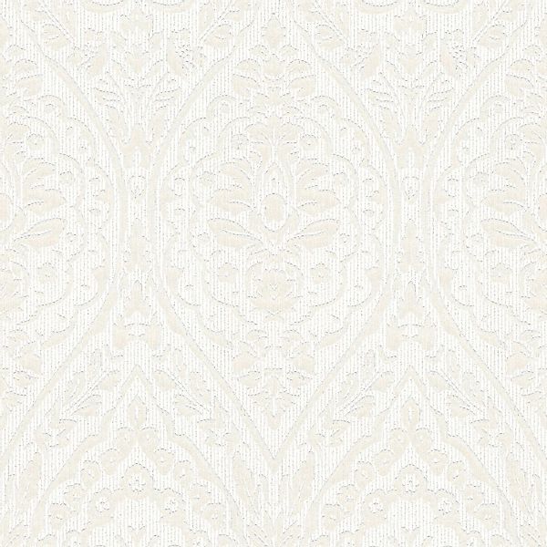 PROFHOME 961954-GU Barock Tapete Ornament Matt Creme Weiß 0,53 m x 10,05 m günstig online kaufen