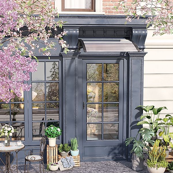 Outsunny Pultvordach Vordach Haustür 103 x 96,5 x 27 cm Überdachung mit UV günstig online kaufen