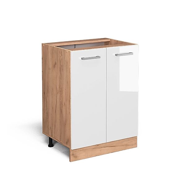 Vicco Unterschrank R-Line, Weiß Hochglanz/Goldkraft Eiche, günstig online kaufen