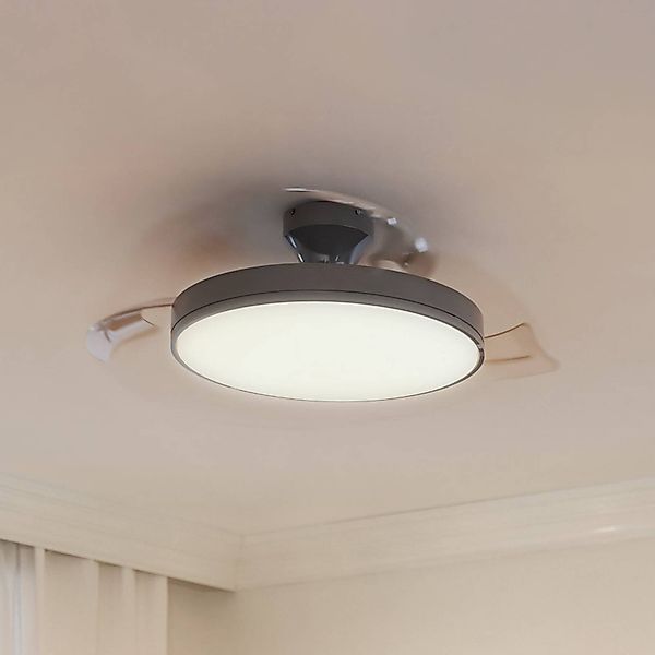 Philips LED-Deckenventilator Atlas, nickel, leise, CCT günstig online kaufen
