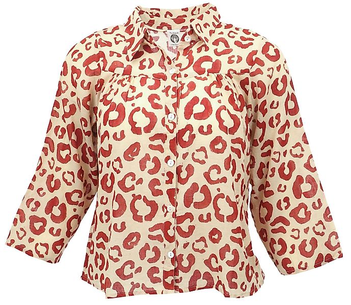 Guru-Shop Longbluse Handbedruckte Bohobluse, luftige Baumwollbluse.. günstig online kaufen