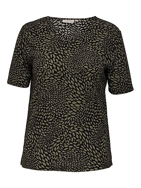 ONLY Curvy V-ausschnitt- T-shirt Damen Schwarz günstig online kaufen