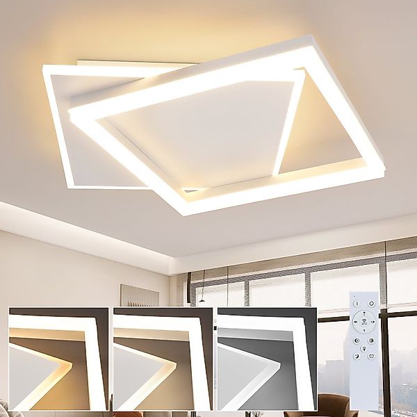 Nettlife LED Deckenleuchte Wohnzimmer Dimmbar Schwarz günstig online kaufen