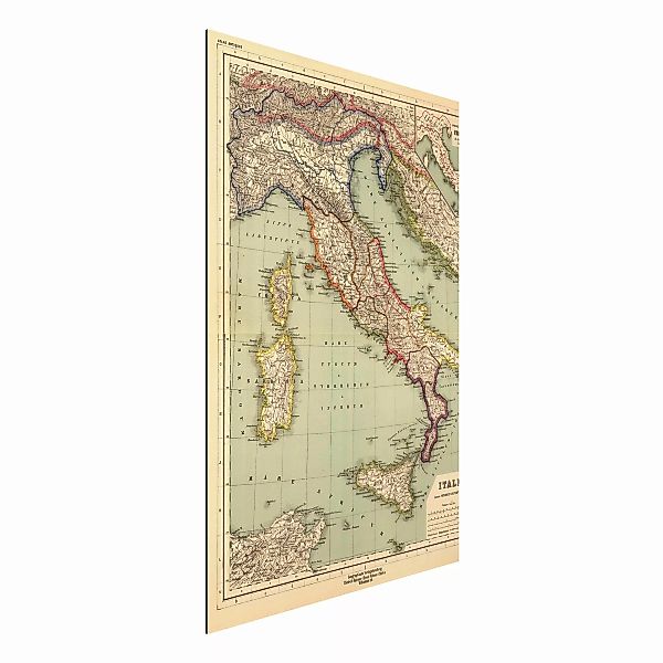 Alu-Dibond Bild Vintage Landkarte Italien günstig online kaufen